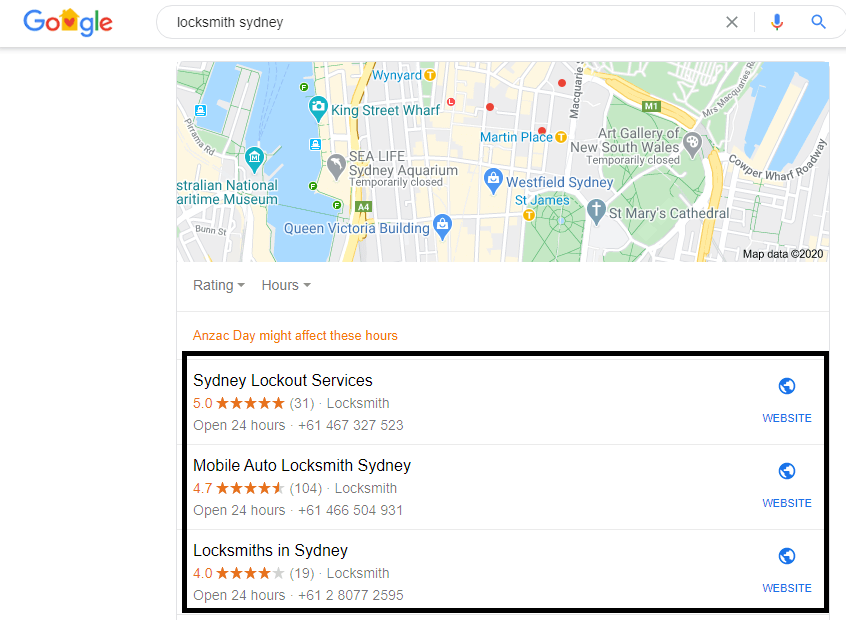 Google My Business Listing Appear